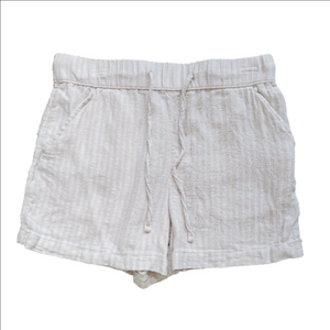Time and Tru Women's Cream Linen Blend Drawstring Waist Shorts Size Small